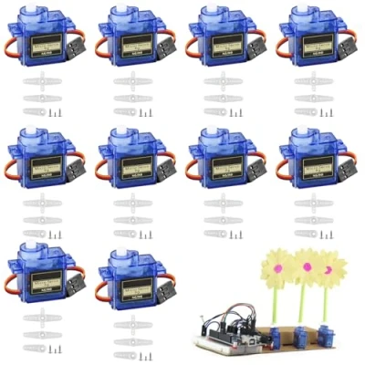Bild av 10 stycken 9 G Micro Servo Motor: Mini Servomotor för Arduino, Modellbygge, Servos med kabel, motor RC Robot arm/hand/gå helikopter flygplan bil båt kontroll