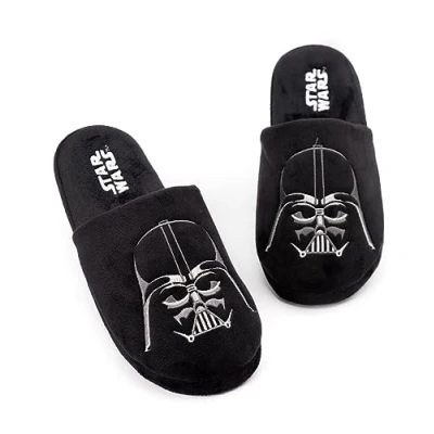 Bild av Star Wars tofflor för män vuxna Dark Side Darth Vader husskor nyhet varor gåvor till honom minnesskum polyester slip on, Svart, 39.5/40.5 EU