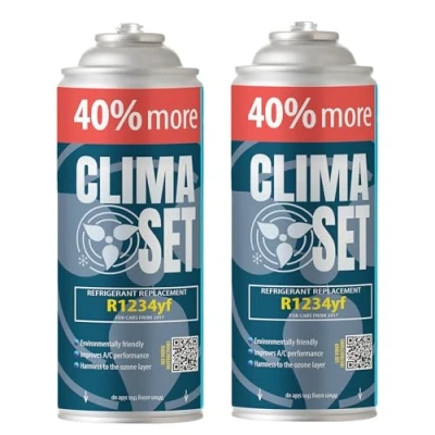 Bild av ClimaSet R1234yf köldmedium ersättningsgas luftkonditionering bil gasflaska 2x235 g refill set husbil ECO
