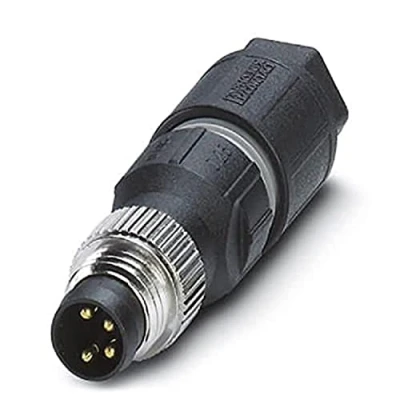 Bild av Phoenix 1441037 svart kabelkontakt kabelkontakter (svart, metall, nickel, IP67, 4 A, IEC 61076 2 104 104)