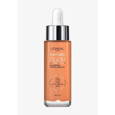 Bild av L&#039;Oréal Paris, serum och foundation i ett, återfuktar jämnar ut huden samtidigt, True Match Nude Plumping Serum, nyans: Tan, 30 ml