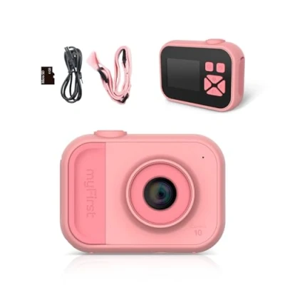 Bild av myFirst Kamera 10 Digitalkamera för pojkar och flickor i åldrarna 4 9 år 5MP Video Foto 32GB med stativskruvadapter Lämplig födelsedagspresent(rosa)