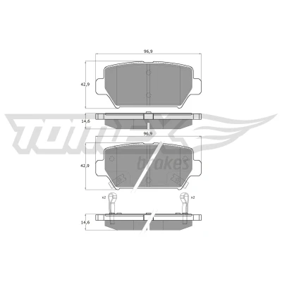 Bild av TOMEX brakes TX 60 16 Jeu de plaquettes frein Essieu arrière avec indicateur d&#039;usure MITSUBISHI: Eclipse Cross