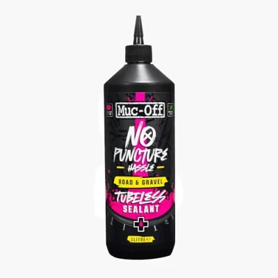 Bild av Muc Off No Puncture Hassle Road &amp; grus, slanglöst tätningsmedel, 1 liter däck för reparation av cykelpunktering hållbart cykeldäck väg, pendlare och XC cyklar