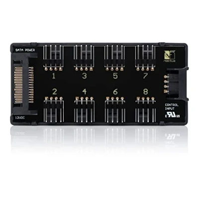 Bild av Noctua NA FH1, Fläkthubb med 8 Kanaler för upp till åtta 12 V eller 5 Fläktar 4 pin PWM 3 (Svart)