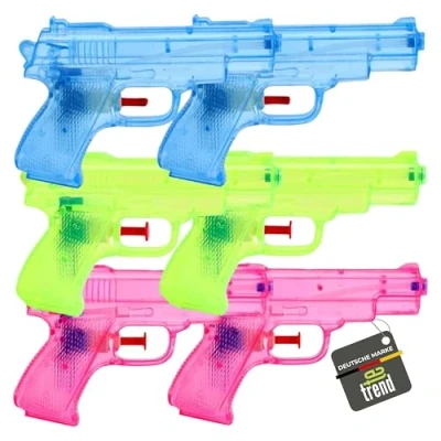 Bild av TE Trend 6 stycken vattenpistol för barn sprutpistol vattenset 10 cm present barnkalas party souvenir flerfärgad
