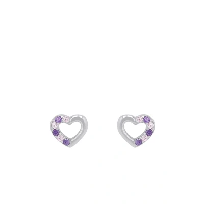 Bild av Prinzessin Lillifee Örhängen Örhängen, med Zirconia synth., 0,5 cm, Lila, Hjärta, Kommer i smycken presentförpackning, 2021106