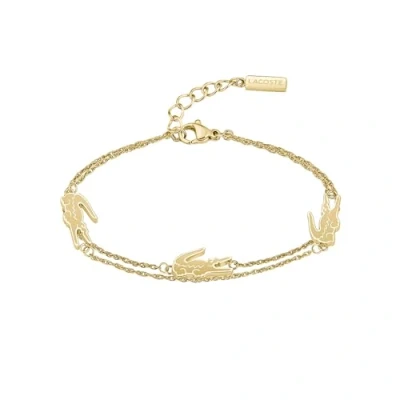 Bild av Lacoste kvinnors CROCODILE Collection Dubbel kedjearmband i gult guld med krokodilformade berlocker 2040470