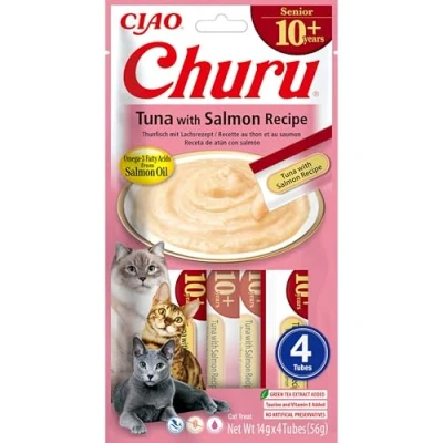 Bild av INABA CAT CHURU SENIOR TUNA WITH SALMON 4x14g (56g)