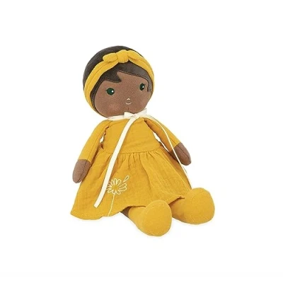 Bild av KALOO Tendresse My First tygdocka Naomi 25 cm stor docka gul klänning presentförpackning och personligt band från födseln, K200008