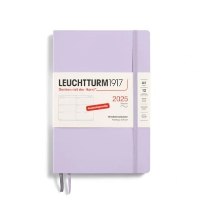Bild av LEUCHTTURM1917 370564 Veckokalender 2025, medium A5 softcover 12 månaders planerare, 80 g, linjerad lila