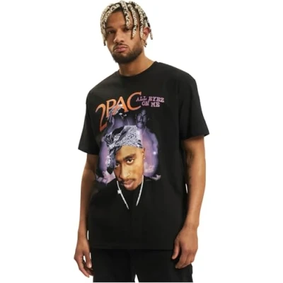 Bild av Upscale by Mister Tee Tupac ALL EYEZ ON ME Anniversa Tshirt med print, Storlek: Medium, Black