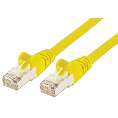 Bild av PremiumCord nätverkskabel, Ethernet, LAN &amp; Patch kabel CAT6a, 10 Gbit/s, S/FTP PIMF skärm, AWG 26/7, 100% Cu, snabb flexibel och robust RJ45 kabel, gul, 0,5 m