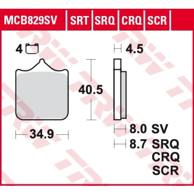 Bild av Bromsbeläggssats, skivbroms TRW MCB829SV