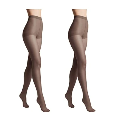 Bild av Conte elegant 2 pack slitstarka halvmatta damstrumpbyxor tunna med markerade trosor släta SOLO 20 färg Grafit storlek 3