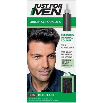Bild av Just For Men Formula Hårfärg i svart, som återställer naturlig hårfärg, H55