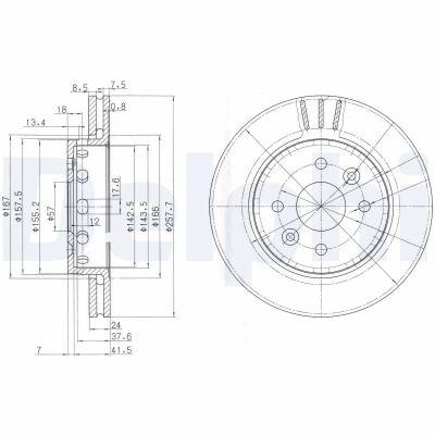 Bild av Bromsskiva DELPHI BG3803