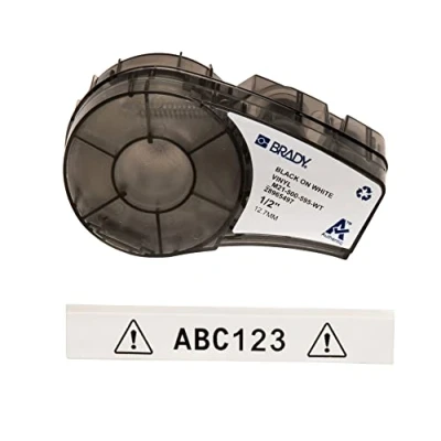 Bild av Brady (M21 500 595 WT) vinylband för BMP21 PLUS; LAB; 12,70 mm x 6,40 m svart på vitt,