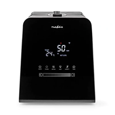 Bild av Nedis SmartLife Luftfuktare 30 W med fräsch och varm dimma 5,5 l hygrometer timer fjärrkontroll nattläge svart