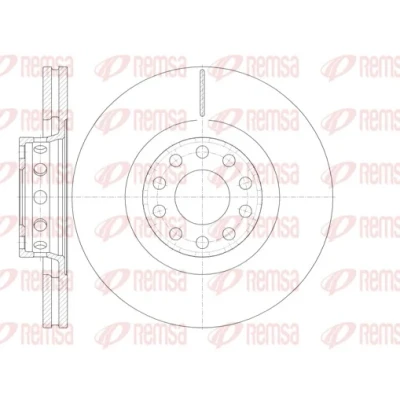 Bild av REMSA 6781.10 Disque de frein Essieu avant 323, 323 30 10 ventilé AUDI: A4 B5 Avant, A6 C5 Berline, VOLKSWAGEN: Phaeton