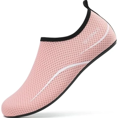Bild av Sixspace män kvinnor badskor vattenskor aquaschuhe strandskor snabbtorkande Slip on Breathable tofflor surfskor för Beach Pool Surfen Yoga, 487 rosa 36 EU