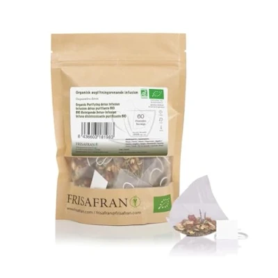 Bild av FRISAFRAN Organisk Detox Cleansing Infusion i pyramider Matsmältning Antiinflammatorisk 60 stycken 120g