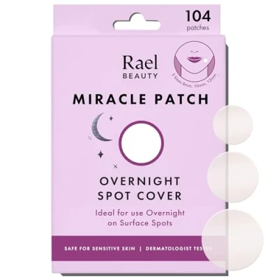 Bild av Rael Pimple Patches, Miracle Overnight Spot Cover Korean Skincare, Hydrocolloid Acne Patch, Thicker &amp; Extra Adhesion, 3 Sizes (104 Count)