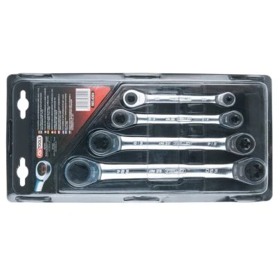 Bild av KS TOOLS 503.4364 Kit de clés polygonales doubles à cliquets 72 E24, E6 Acier chrome vanadium
