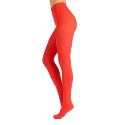 Bild av CALZITALY Opachi strumpbyxor, strumpbyxor i mikrofiber, färgglada tights, S, M, L, XL, XXL, 3XL, 4XL 80 DEN Tillverkad Italien, korall, XXL