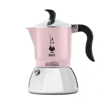 Bild av Bialetti Fiammetta Induction kaffebryggare, 2 koppar (100 ml), lämplig för alla spisar, elegant design, rosa