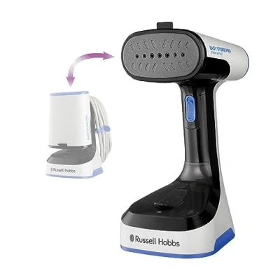Bild av Russell Hobbs Steamer för Kläder [Vikbar, perfekt resan, Smart sladdförvaring] (1500W, Snabb Uppvärmning på 45 sekunder, inkl. Tyginsats, 3m lång sladd, Rese Steamer) 26740 56