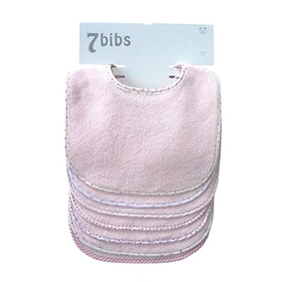 Bild av Baby pojkar flickor dubbla lager bomull bandana dregel mjuk absorberande haklappar (7 delar) (rosa)