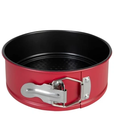 Bild av wenco Mini Springform, 18 cm diameter, perfekt för små kakor, högkvalitativ non stick beläggning, tillverkad av robust stål, värmebeständig, i stilig röd, lätt att rengöra