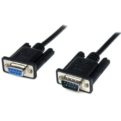 Bild av StarTech.com 1 m svart DB9 RS232 seriell noll modem kabel F/M, hane till hona, 9 stift kabel, 1x (M), (F)