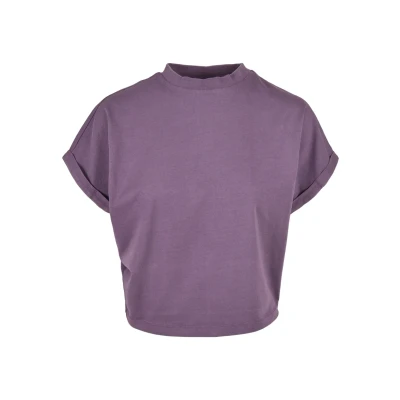 Bild av Urban Classics Ladies Short Pigment DYE CUT ON Sleeve TEE Tshirt bas, Storlek: 4XL, Duskviolet