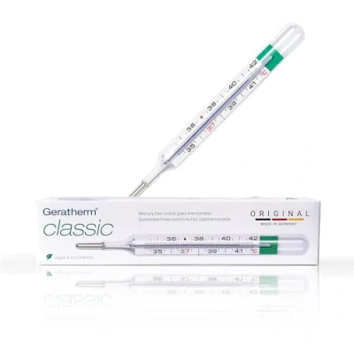Bild av GERATHERM klassisk klinisk termometer analog/termometer utan kvicksilver/analog batterier/termometer Made in Germany