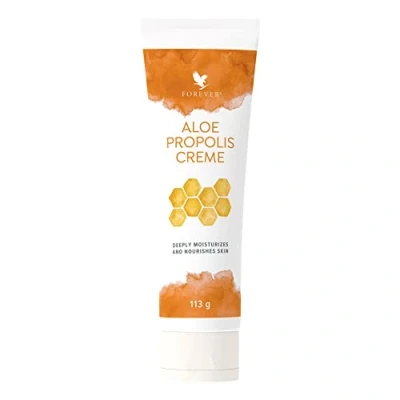 Bild av Forever Living Products aloe Propolis Creme, 118 ml tub, för torr och irriterad hud, 74% vera, absorberar rester, närande, glutenfri, dermatest certifierad
