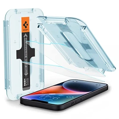 Bild av Spigen EZ FIT Härdat Glas Clear Skarmskydd Med Monteringsram Apple iPhone 13 Pro Max Två Paket