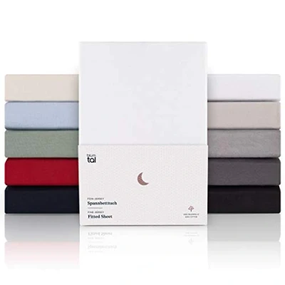Bild av Blumtal Hängda Lakan 140 x 200cm 100% Premium Bomull, Madrassdjup Upp Till 25 cm, Allergivänligt, Anti vik Vit (x1)