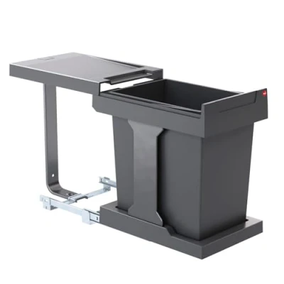 Bild av Hailo Sopkorg 3635001 Modell Solo manuell med handutdrag 1 innerhink 20 liters avfallsvolym för skåp från 300 mm bredd svängdörr antracit