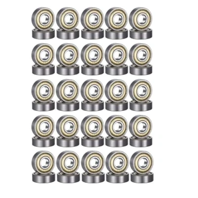 Bild av 50 stycken 608zz kullager, metall dubbelsköld miniatyr spårkullager, för skateboards, skotrar, inline 8 mm x 22 7