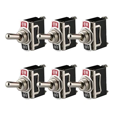 Bild av Gebildet Vippbrytare 12V 24V 48V 110V/10A, 220V 230V/6A, 2 polig SPST På/Av Brytare, Används för Bil Lastbil Båt (Paket med 6, Svart)
