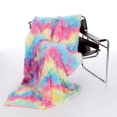Bild av Kanguru, ArcoBALENO, fluffig pläd i mikrofiber, mjuk fleece, 130 x 170 cm, sött överkast för en flicka eller filt soffa. Presentidé till jul födelsedag alla