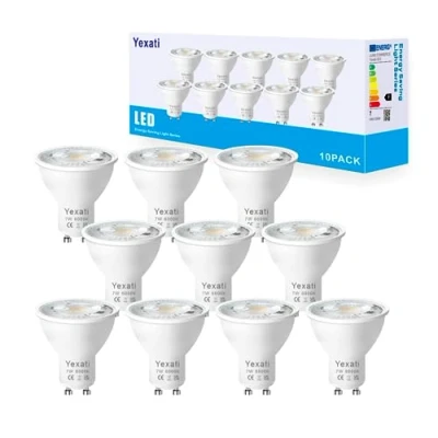 Bild av Yexati Led Bulb GU10,550 lumens, 7w(Equivalent to 50w Halogen),Kallvitt ljus 6000k,Non Dimmable, Pack of 10