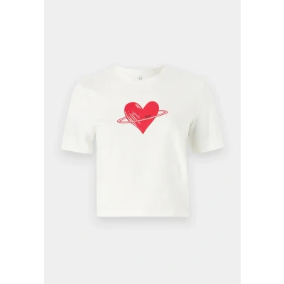 Bild av ONLY Onlvallie LIFE LOVE Tshirt med print, Storlek: XS, Cloud dancer