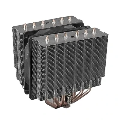 Bild av Mars Gaming MCPU 2T, Dual Tower CPU kylfläns, 6 HCT värmeledningar, 280 W TDP, ultratyst PWM 120 mm fläkt, universal multisocket