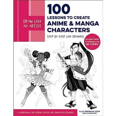 Bild av Draw Like an Artist: 100 Lessons to Create Anime and Manga Characters: Step by Line Drawing A Sourcebook for Aspiring Artists Character ... video tutorials via QR codes! (Volume 8)