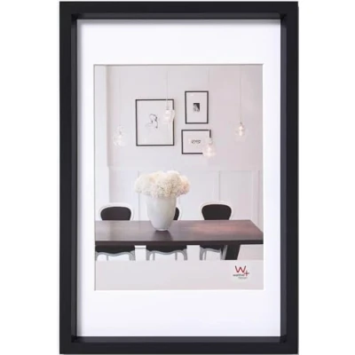 Bild av walther design tavelram svart 13 x 18 cm med passepartout, stålram ES318B