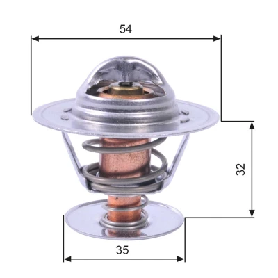 Bild av GATES TH11292G1 Thermostat d&#039;eau 92 avec joints sans boîtier OPEL: Astra G CC, F Berline, VAUXHALL: Mk4 CC