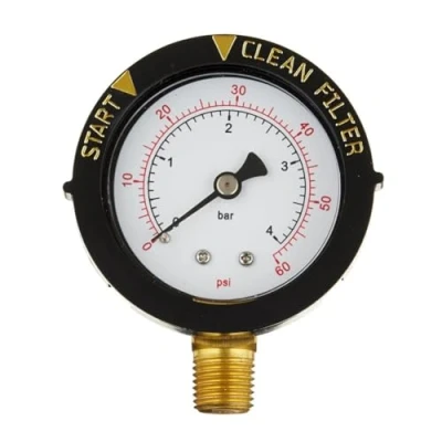 Bild av Mocturnity 190058 manometer 0 60 PSI, vattentrycksmätare för att starta och filtret med 1/4 NPT golvmontering pool